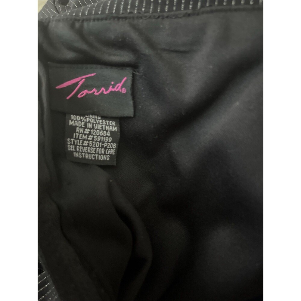 Vintage Torrid Black Pinstripe Womens Sheath Dress Size 16 Classic Office Core - Picture 8 of 9